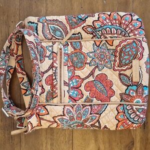 Vera Bradley Quilted Tan Paisley Crossbody Shoulder Bag